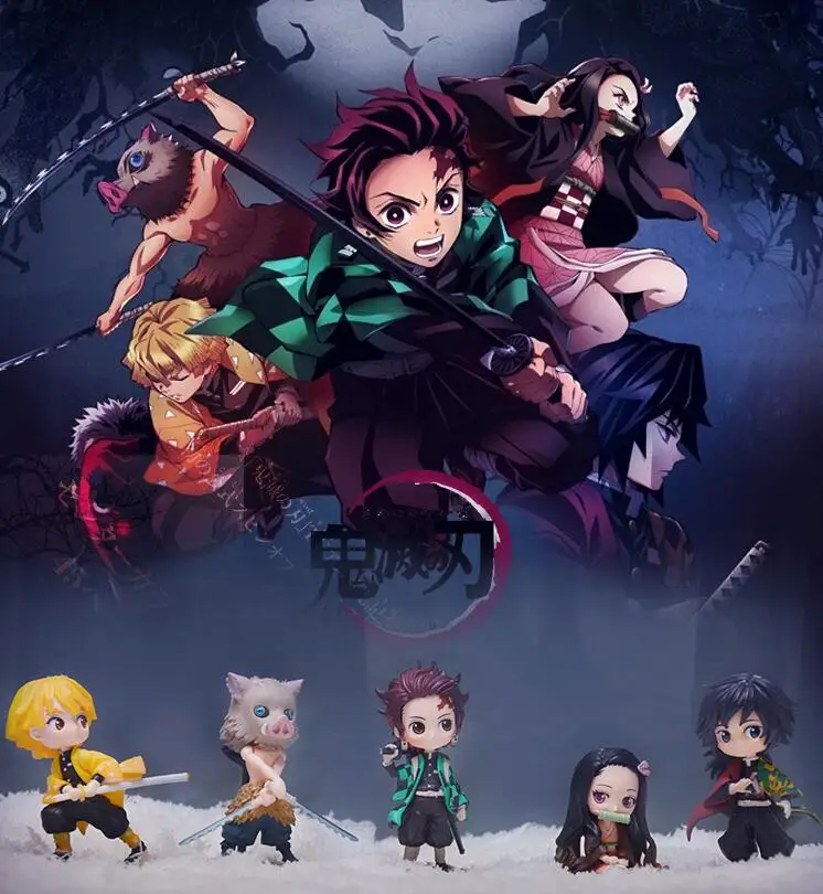 10 см аниме Demon Slayer фигурка Kimetsu no Yaiba Kamado Tanjirou Nezuko ПВХ Модель Фигурки игрушки
