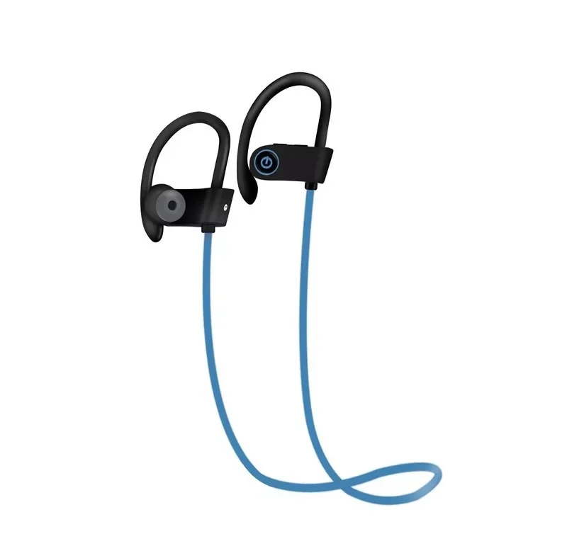 Беспроводные спортивные bluetooth наушники водонепроницаемые в ухо гарнитура спортивные Беспроводные наушники для Iphone 7 X samsung huawei - Цвет: Синий