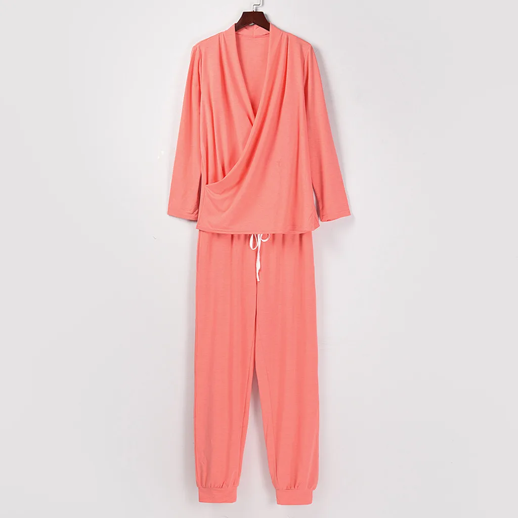 

2Pcs Women Tracksuit Autumn Winter Sweatshirt+Pants Solid Color Pants Sets Leisure Lounge Sportswear Pullover Tracksuits #40