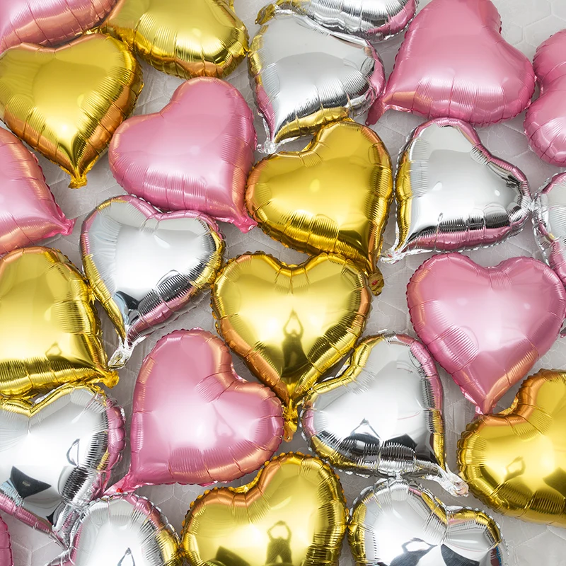 5 шт./лот 18 дюймов воздушные шары в форме сердца металлик матовый чистый цвет