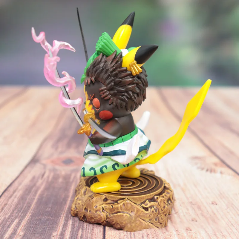 Pokemon Anime Pikachu Costume Play One Piece Roronoa Zoro Uchiha Sasuke Action Figures Cosplay Models Dolls Gift Toys For Kids | Игрушки и