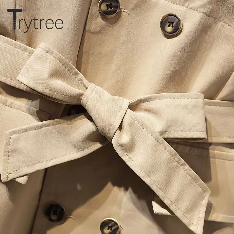 Trytree/осеннее женское Повседневное платье с отложным воротником расклешенные