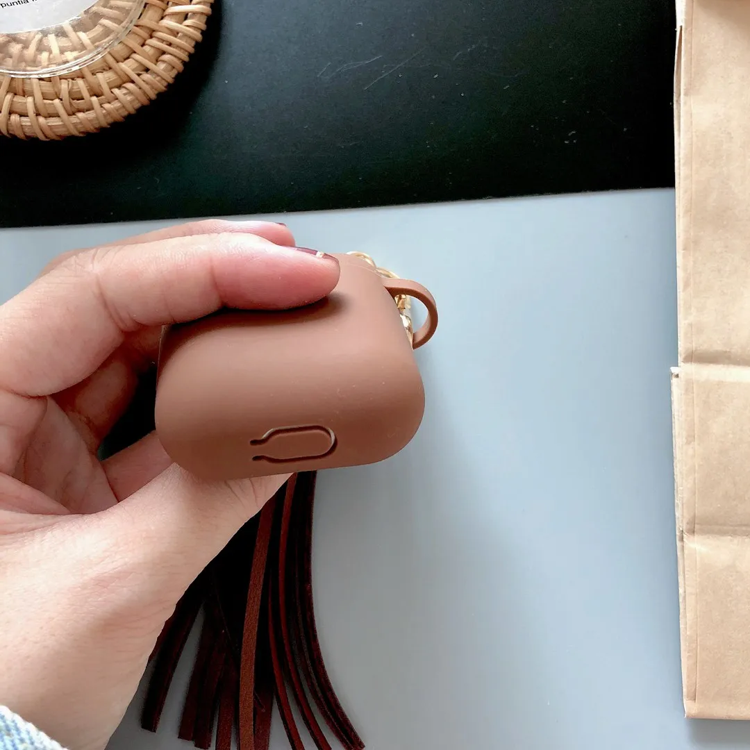 Роскошный чехол для AirPods с длинной шелковой кисточкой ручной работы, аксессуары для ключей, силиконовый чехол для Airpods 2, чехол для наушников с Bluetooth