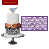 lotus flower cake stencil fondant cake mold fabric mesh stencils wedding cake border mould cake decorating tool bakeware