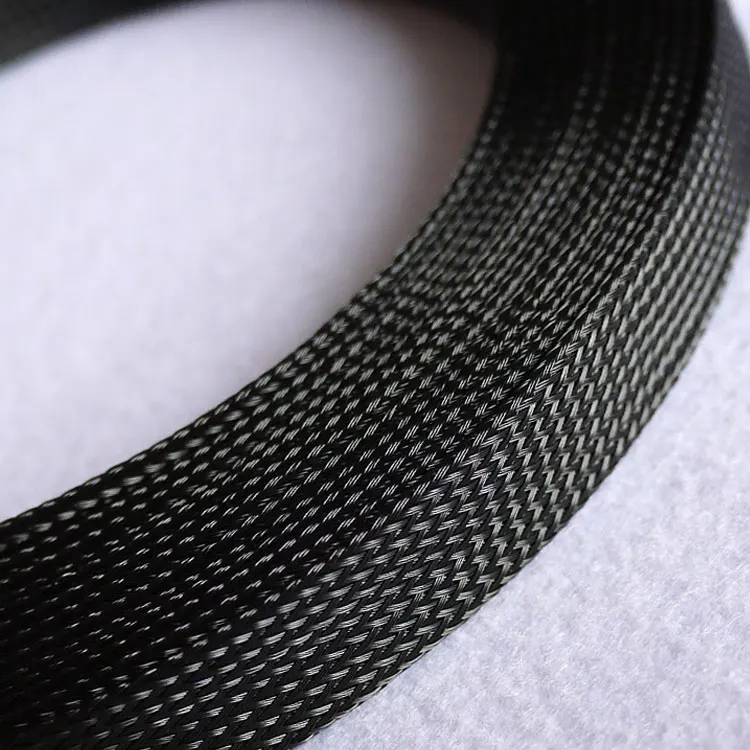 

80mm Black Braided PET Expandable Sleeving New High Quality