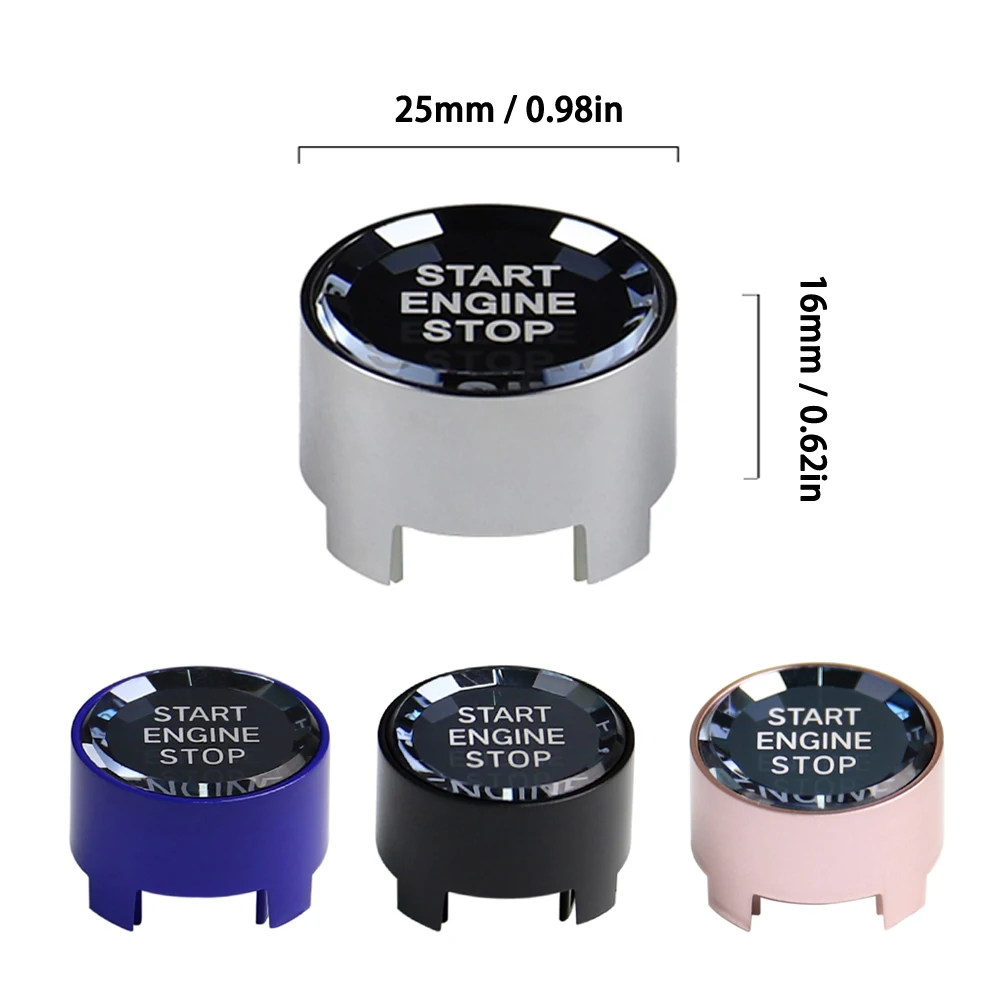 Запуска двигателя автомобиля крышка кнопки Хрустальный Стиль Одна кнопка старт
