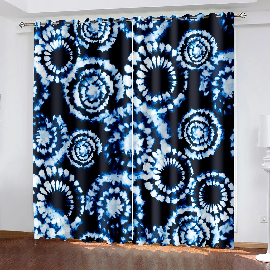 

Home Decoration Grommet curtains Petal Pattern Living Room Bedroom Decoration Curtains Black Silk Cloth Shading Rate 90%