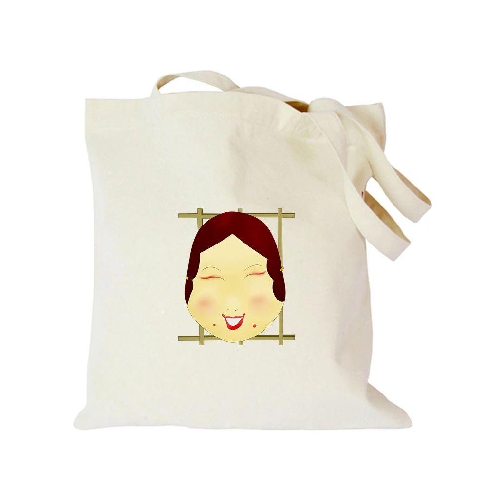 Оригинальная Парусиновая Сумка-тоут с логотипом японская маска многоразовая