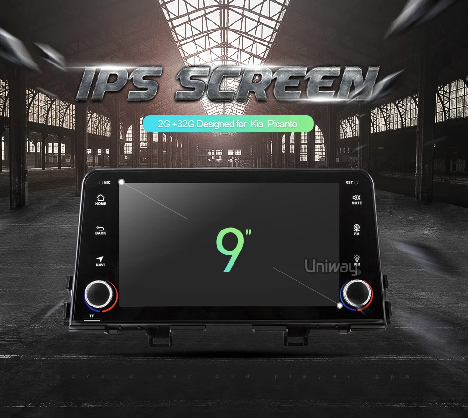 Uniway android 9,0 2G+ 3 2G dvd-плеер автомобиля forKia Picanto gps навигация автомобильный мультимедийный плеер Видео Радио плеер