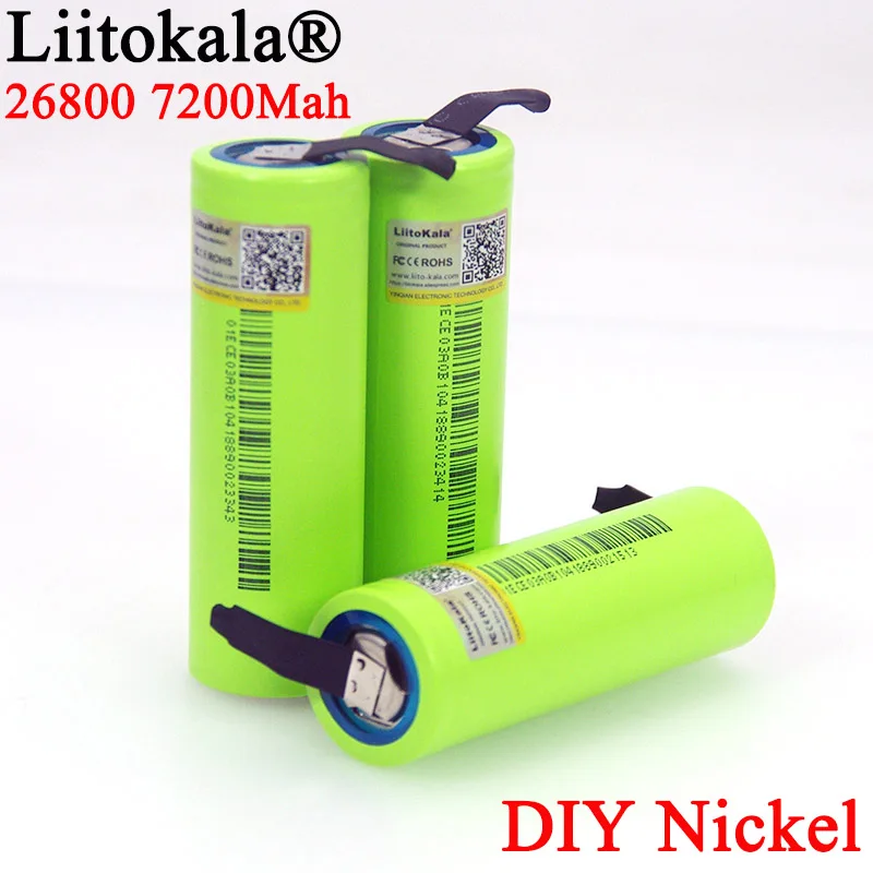 Liitokala 3 7 в 26800 7200 мАч аккумуляторная батарея power 5C 35A разряд DIY никелевые листовые