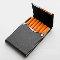 portable cigarette case magnetic card case pu stainless steel cigarette box popular mens gift exquisite gadgets for menwomen