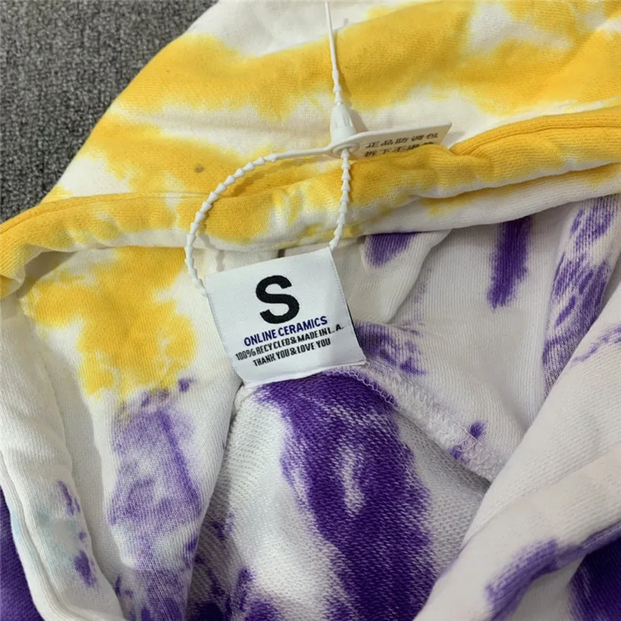 

Online Ceramics 2021fw Flowers Tie Dye Hoodie Men Women Hooded Loose Pullover harajuku streetwear mens hoodies