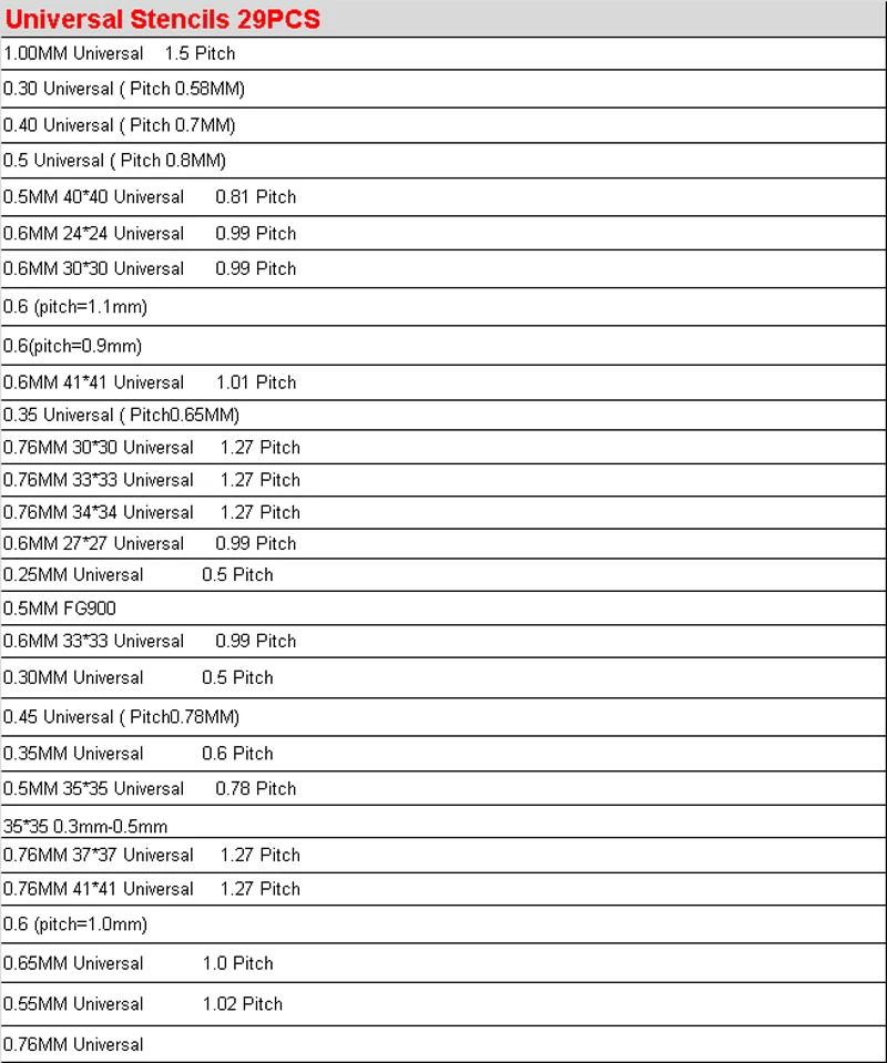 

90MM BGA stencils 29PCS universal 80/90MM universal reballing jig Leaded solder ball Vacuum pen HANDI-VAC