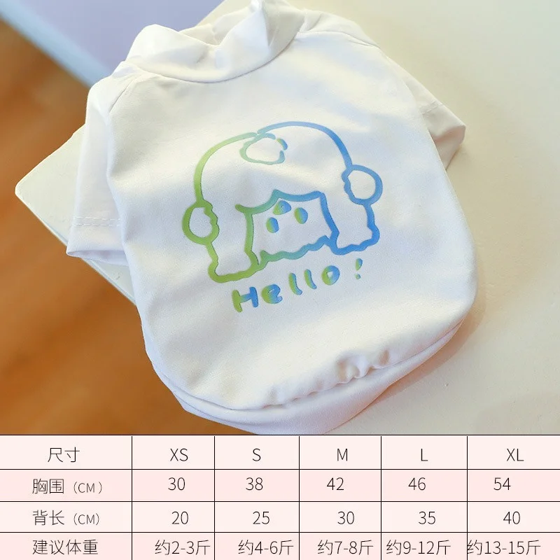

Cartoon T-shirt Dog Clothes Print for Dogs Clothing Pet Outfits Small Cute Cotton Summer Soft Yorkies White Boy Ropa Para Perro
