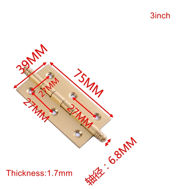 

Твердые латунные декоративные петли для дверей шкафа, складные петли для мебели, 2 "/2,5"/3"-4 упаковки