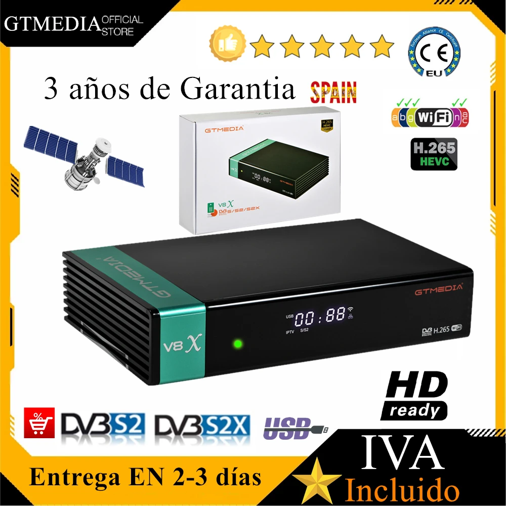 

Hot sale Gtmedia V8X DVB-S2X Satellite TV Receiver Same as Gtmedia V8 NOVA V9 Prime V8 Honor Built-in WIFI H.265 1080P No app