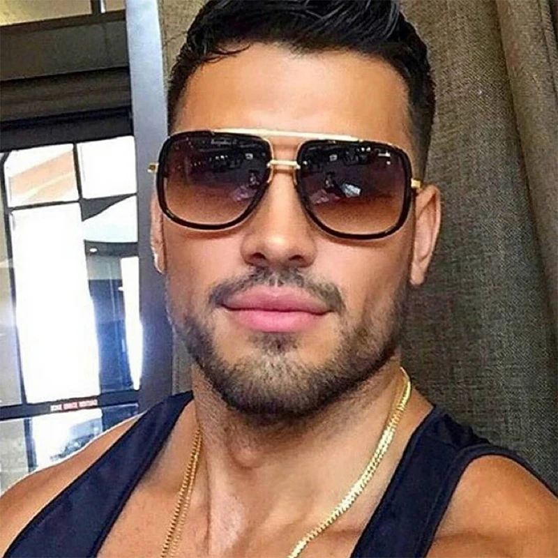 YAMEIZE Classic Oversized Men Sunglasses Gold Male Female Superstar Sun Glasses Shade Mirror UV400 Driving Gafas | Аксессуары для