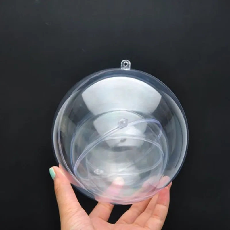 

2pcs/set Christmas Tree Ornament Toppers Christmas DIY Transparent Plastic Ball Heart Type Boxes Party Decor Xmas Ornament