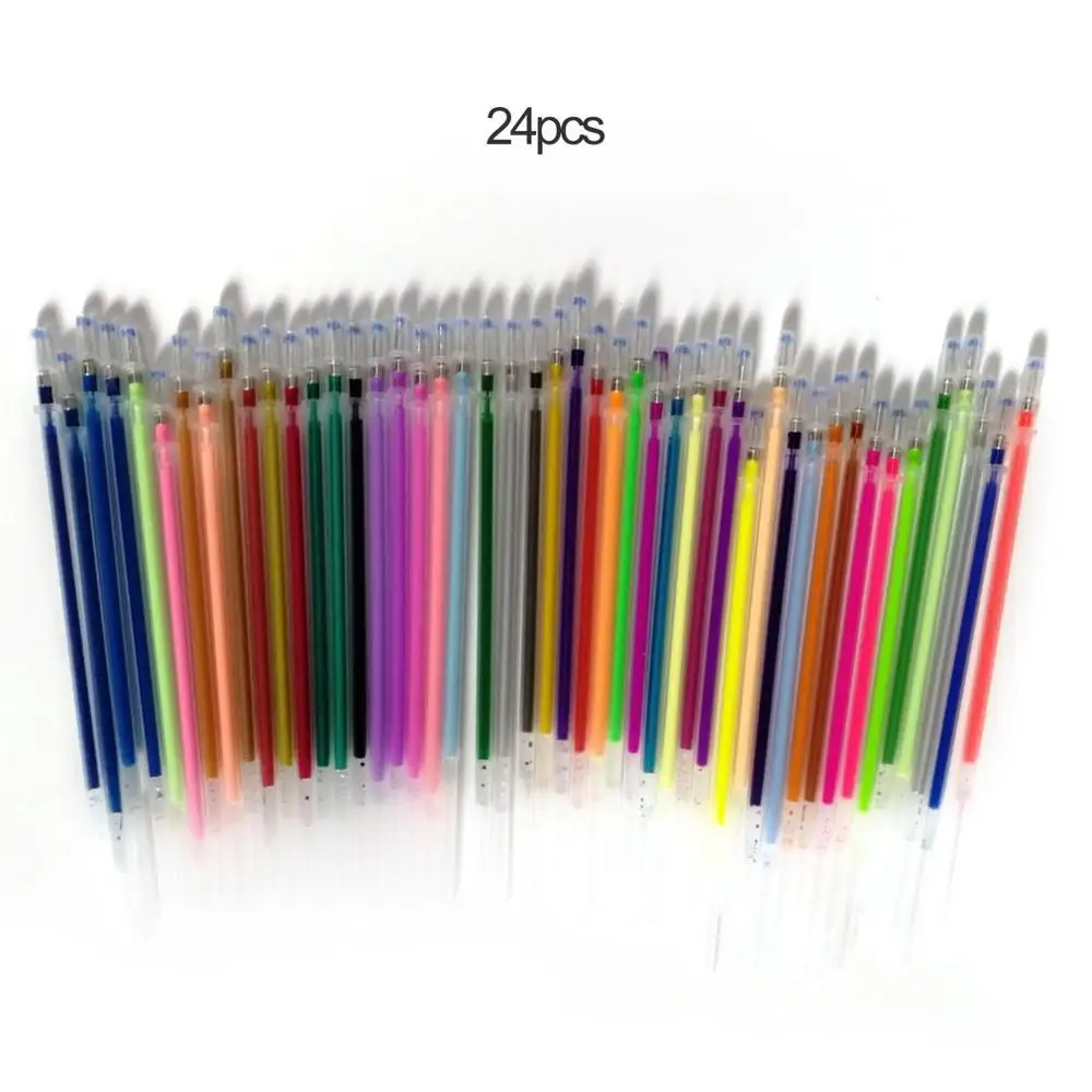 

24 цвета цветные флуоресцентные гелевые ручки флуоресцентные заправки цветной картридж ручка для вспышки гладкие чернила граффити студенч...