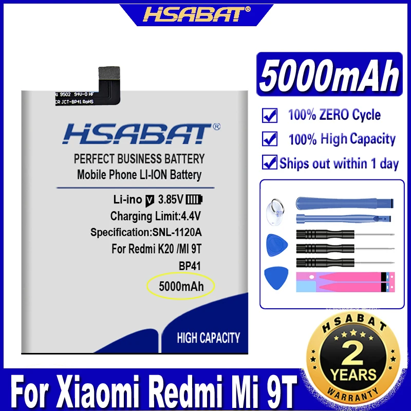 Аккумулятор HSABAT BP41 на 5000 мАч для Xiaomi Redmi Mi 9T / K20|Аккумуляторы мобильных телефонов| |