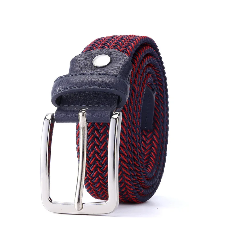 

Woven Elastic Band Non-Hole Men's and Women's Pin Buckle Woven Elastic Band Elastic Fashion Pants Belt