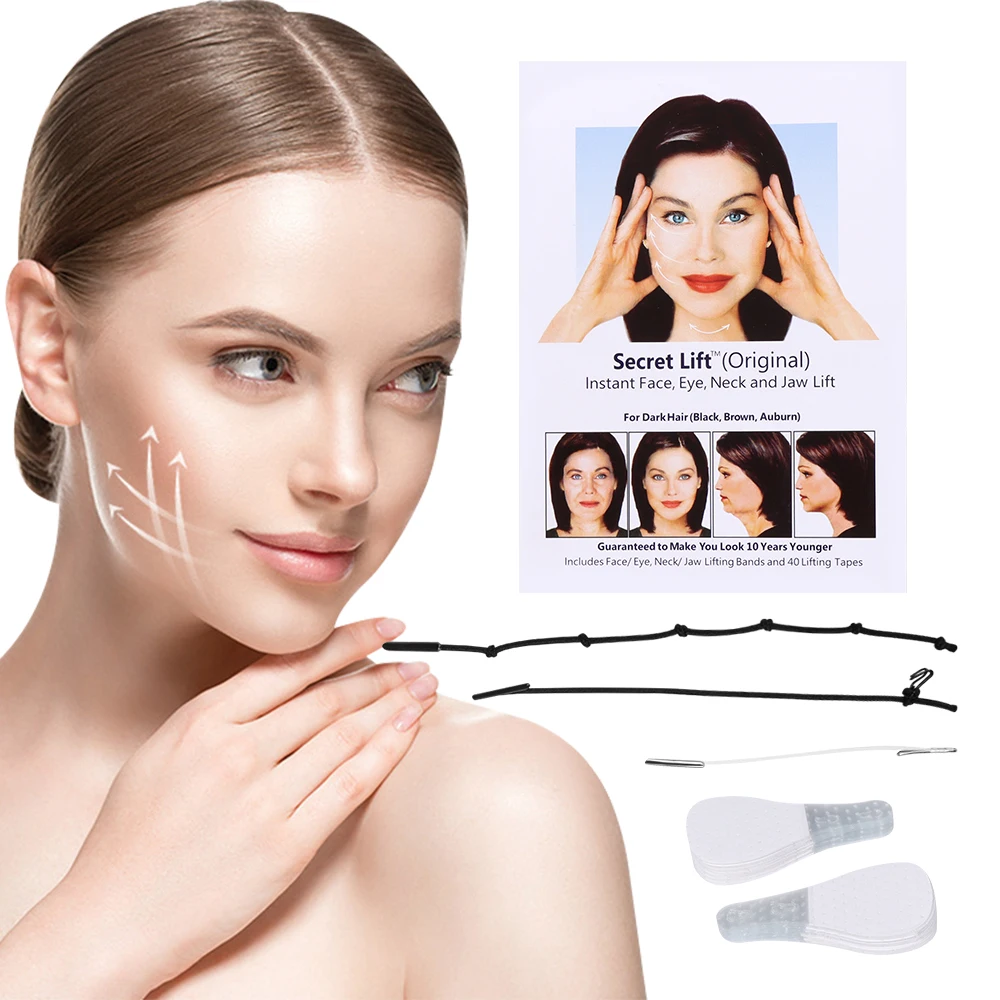 40Pcs Invisible Thin Face Stickers Tensores Faciales Face Neck Chin Lifting Tapes Anti Wrinkle Flabby Belleza Face Lift Tools