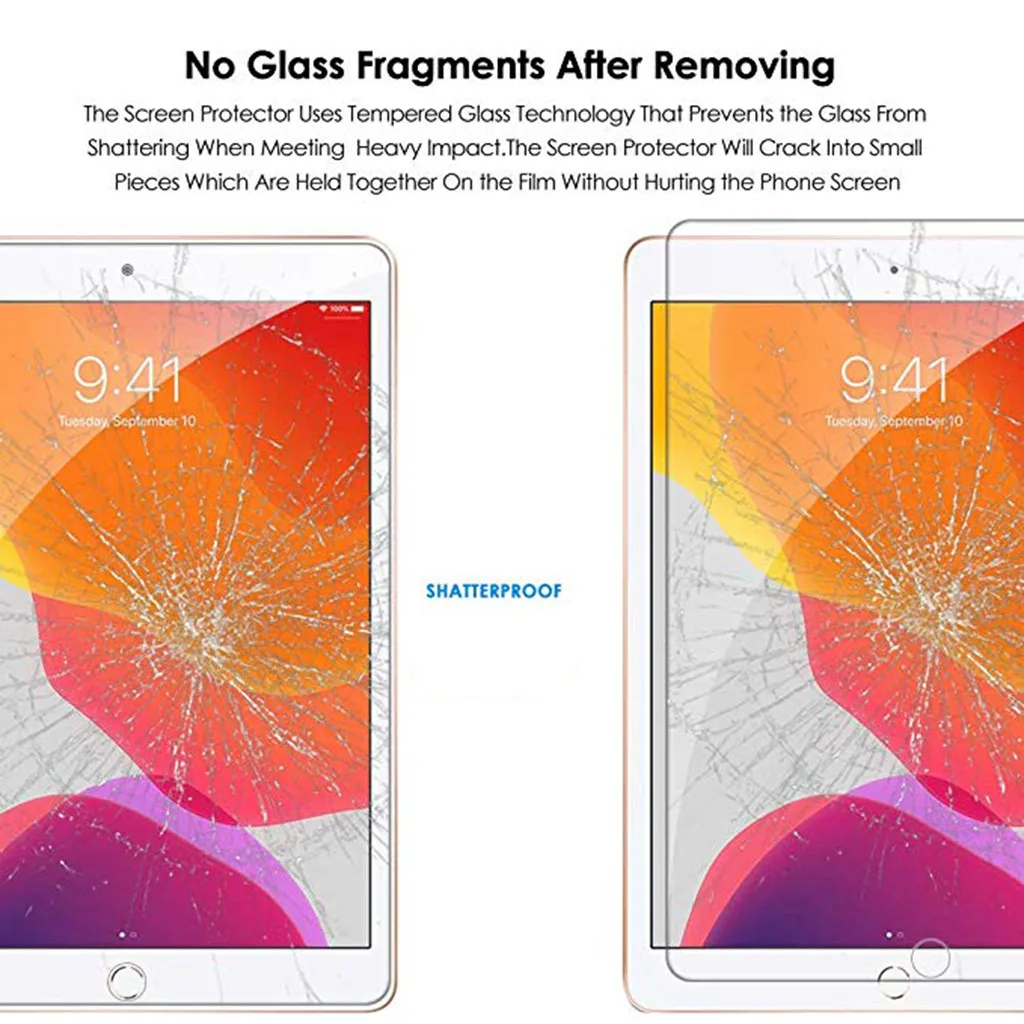 

2x Clear Tempered Glass Screen Protectors For iPad 7th Generation 10.2inch 2019