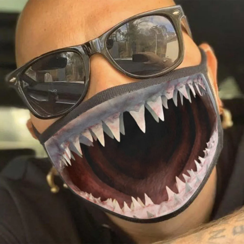 Маски для взрослых на Хэллоуин со ртом лица Солнцезащитная забавная моющаяся