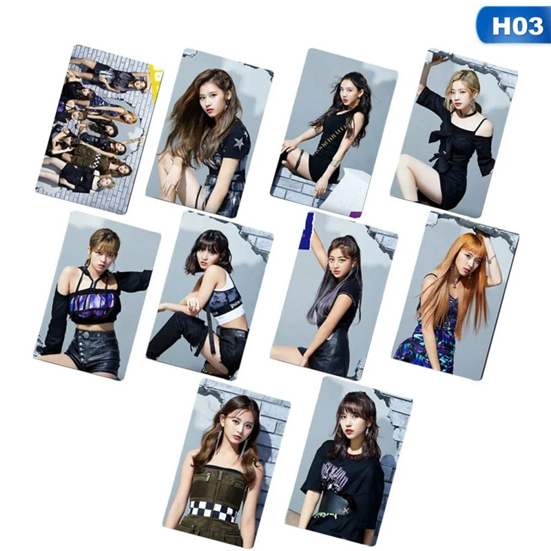 H03 Новинка, 10 шт./компл., Kpop Twice Lomo, наклейка для фотостудии, летняя мода, липкий плакат для фотостудии - Цвет: H03