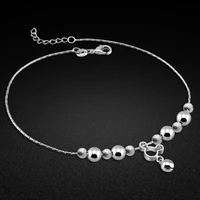 cute mickey anklet 100 925 sterling silver anklets women girls foot anklets summer beach sandals barefoot jewelry gift