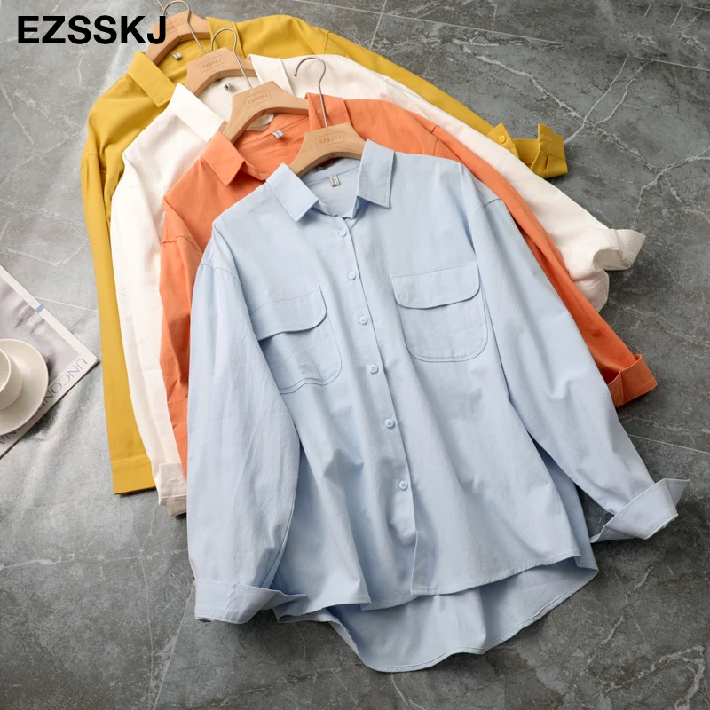 Новинка 2021 шикарная Повседневная фоторубашка Женская белая блузка рубашка на