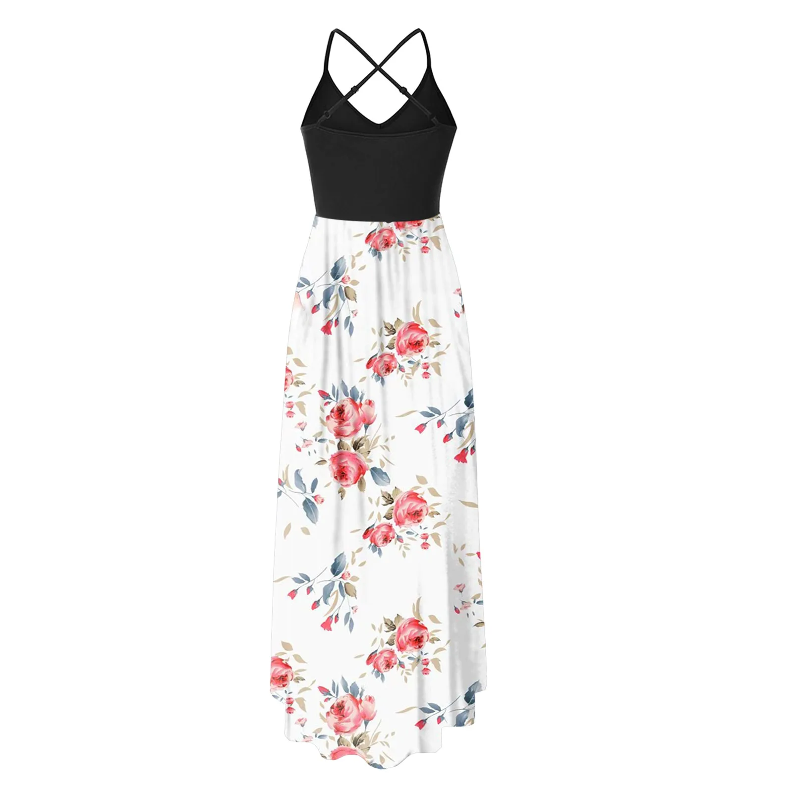 

40# Tie Dye Printed Pleated Dress Women Sleeveless Casual Long Maxi Loose Dress Bohemia Beach Strap Dress Sexy Sundress 2021