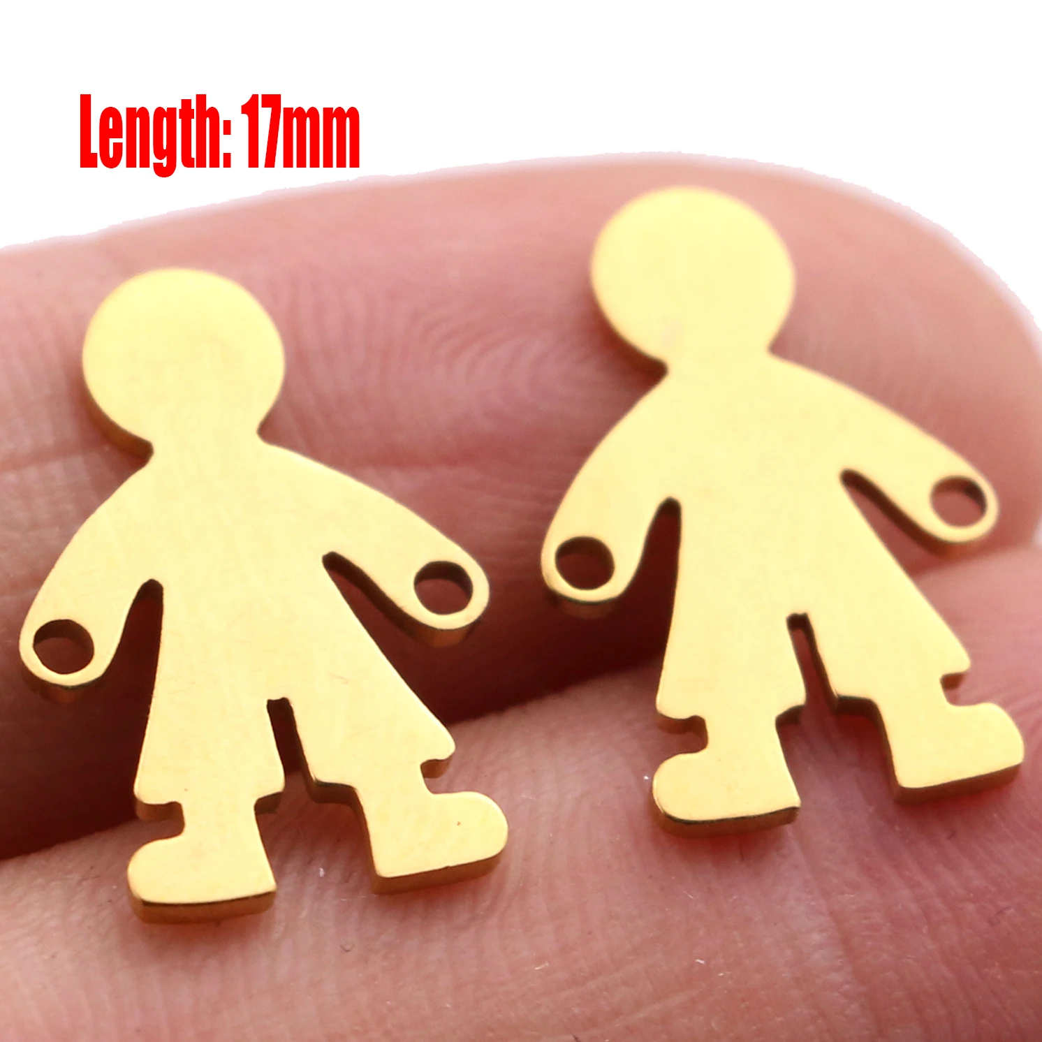 5pcs Family Chain Stainless Steel Pendant Necklace Parents and Children Necklaces Gold/steel Jewelry Gift for Mom Dad New Twice - Цвет: Gold 17