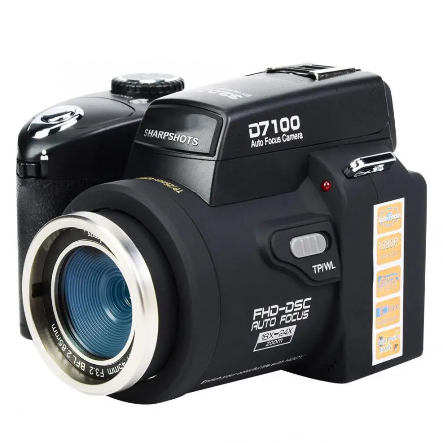D7300 HD 1080P Цифровая камера 33MP TFT lcd дисплей видеокамера с широкоугольным объективом+ 24X телеобъектив+ светодиодный+ штатив+ пульт дистанционного управления