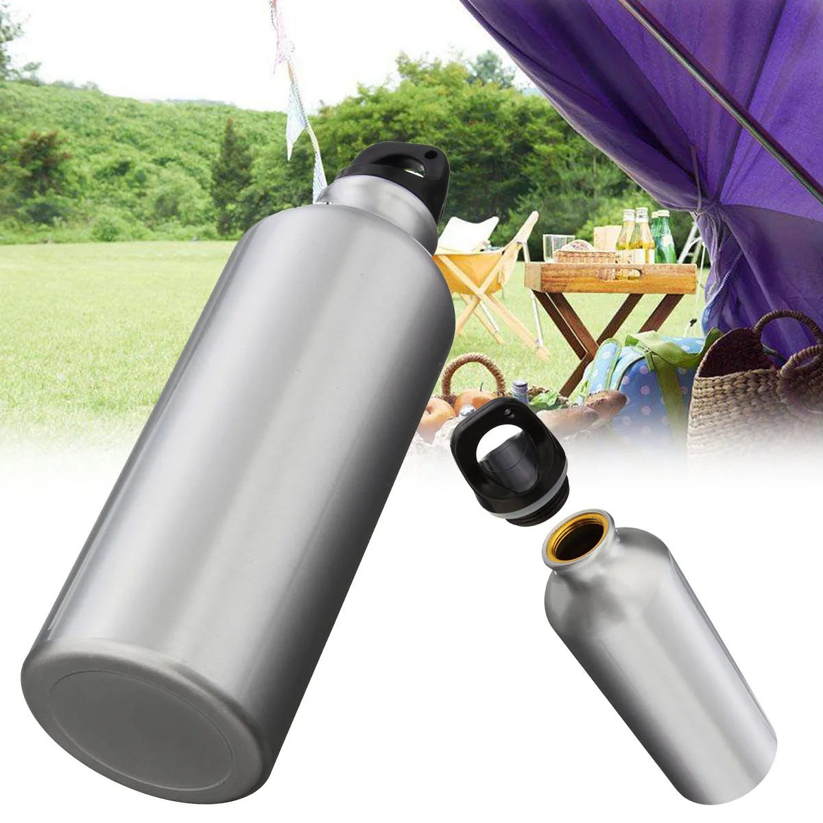 1PC Water Bottle 500ml 1000ml Aluminium Drinking Outdoor Sport Kettle Bicycle Climbing Hiking Travel Supplies Drinkware