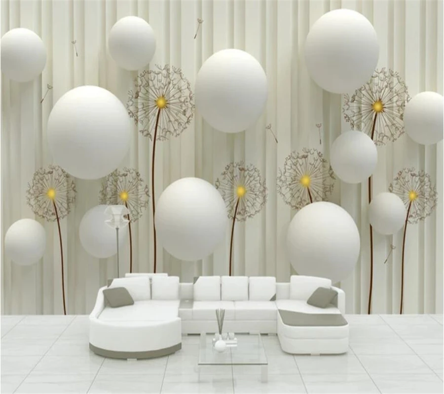 Большие 3D обои на заказ 3d фон настенная живопись трехмерный шар Одуванчик