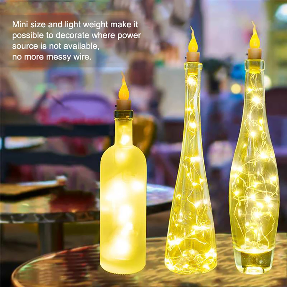 2 м/20 светодиодный новинка свеча бутылка гирлянда медный провод стекло ремесло