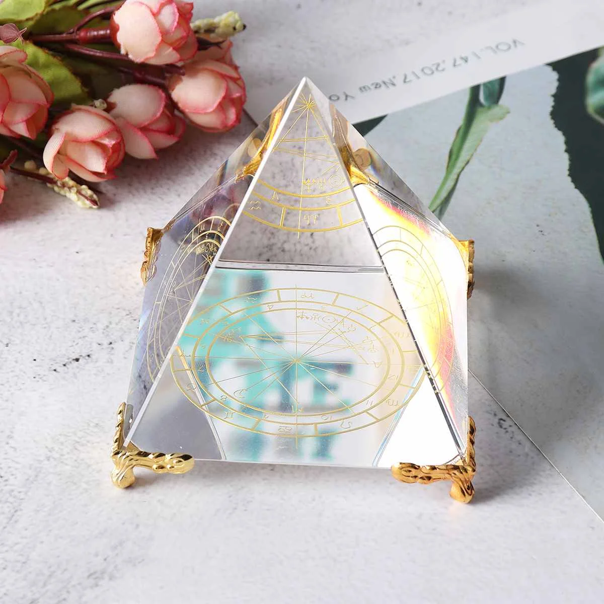 

8cm Orgonite Improve Fortune Help Business Tower Natural Crystal Energy Orgone Pyramid Decoration Process Resin Lucky Gift