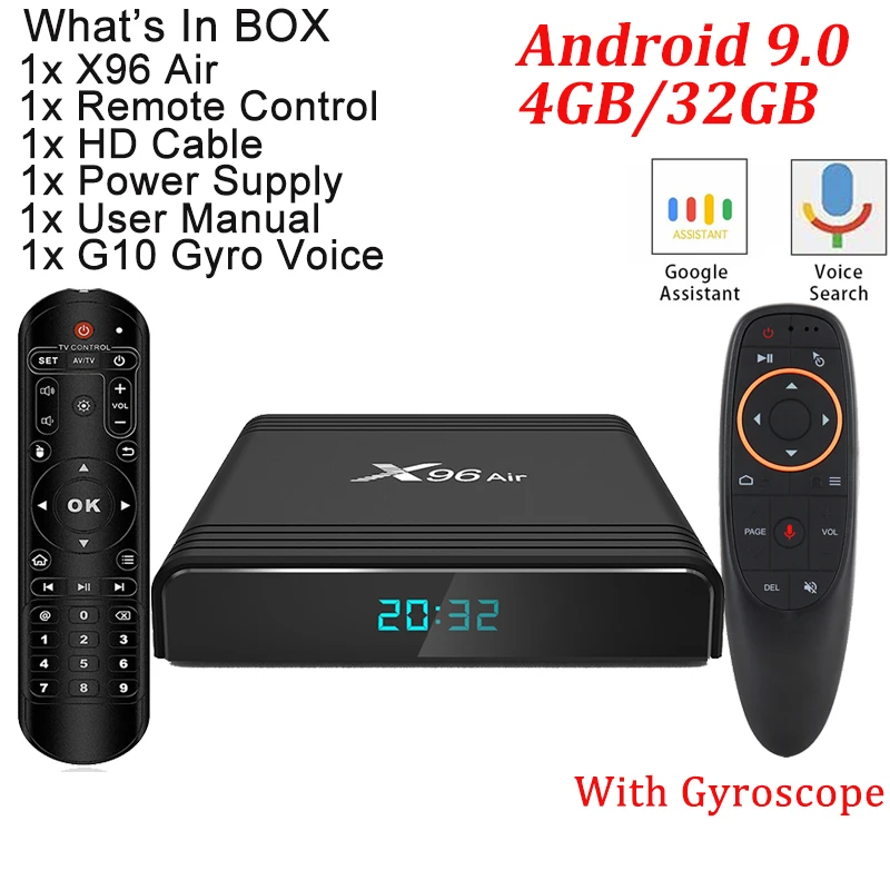 4G 32G With G10 A95X плюс ТВ Box Android 8,1 Amlogic S905 Y2 4 Гб DDR4 32 Гб Встроенная память 2,4 г/5G, Wi-Fi, USB3.0 BT4.2 Поддержка 4 K H.265 смарт-медиа-плеер андроид тв приставка - Цвет: 4G 32G With G10