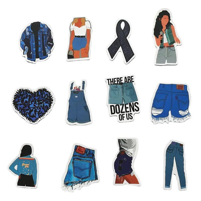 35 шт. водонепроницаемые синие джинсовые наклейки для ноутбука мотоцикла