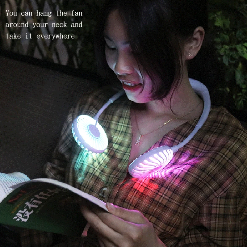 Мини USB портативный вентилятор шейный платок с перезаряжаемой батареей