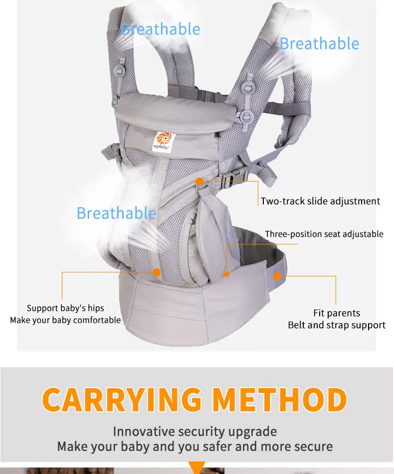 Egobaby omni 360, слинг для малышей, многофункциональный, дышащий, переноска для новорожденных, удобное приспособление для переноски, слинг, рюкзак, детская коляска