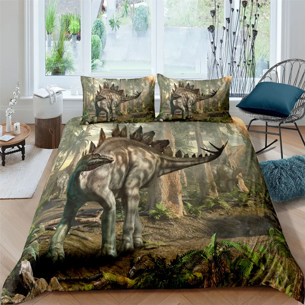 

Dinosaur Printed Home Living 2/3Pcs Comfortable Duvet Cover Set Pillow Case Bedding Sets EU/US/AU/UK Size