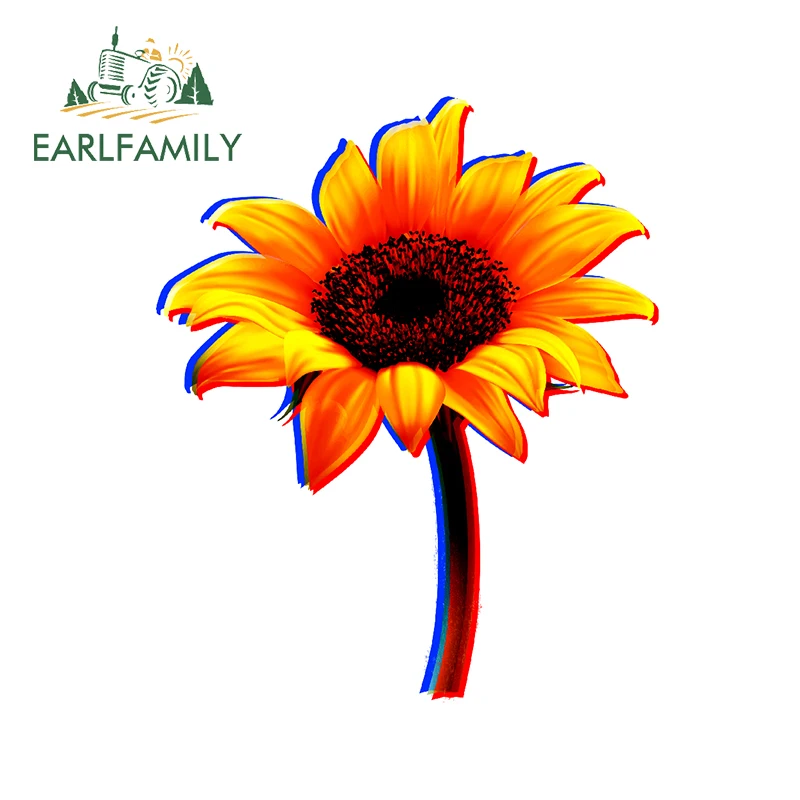 

EARLFAMILY 13 см x 10,8 см для желтого подсолнуха автомобильные наклейки «сделай сам» мотоциклетная наклейка бампер устойчивая к царапинам наклейк...