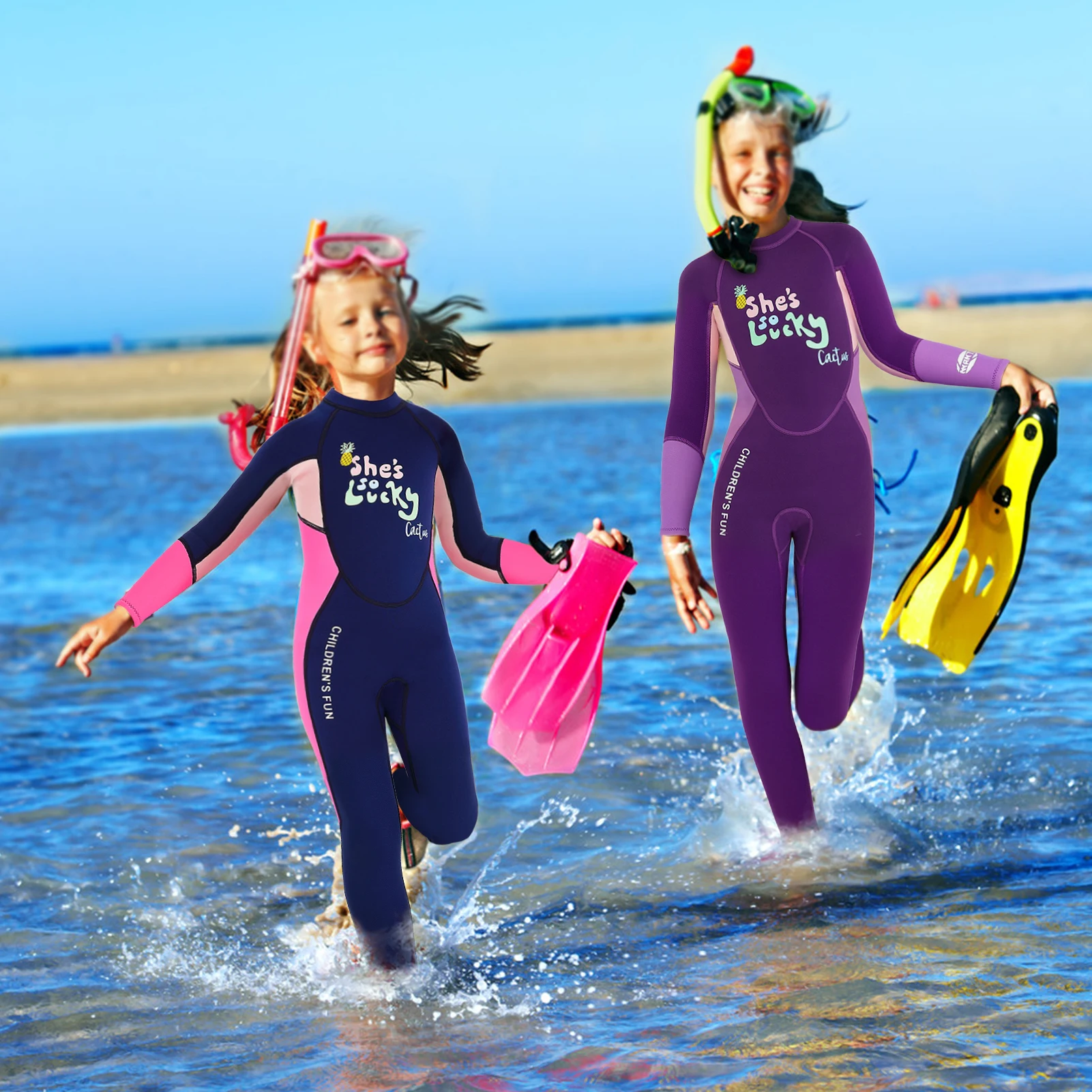 

Неопреновый гидрокостюм для девочек 2 мм, купальник с короткими рукавами для дайвинга, Цельный купальник для серфинга, для водных видов спор...