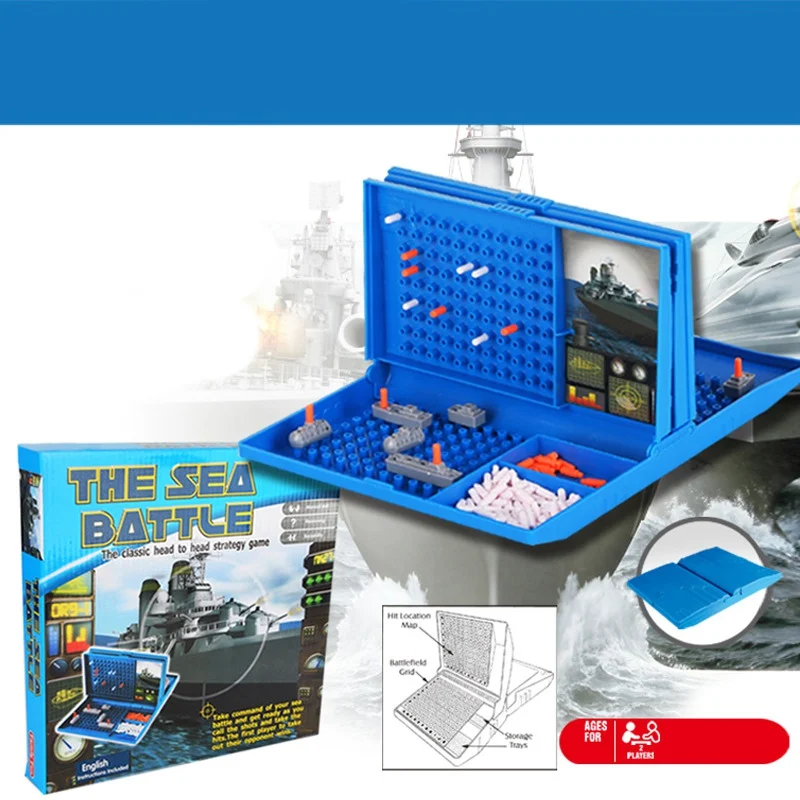 Classic Sea Battle Ships Strategy Board Game Toys Assistant Growth Cognition Family Parent Child Interactive Decompression |
