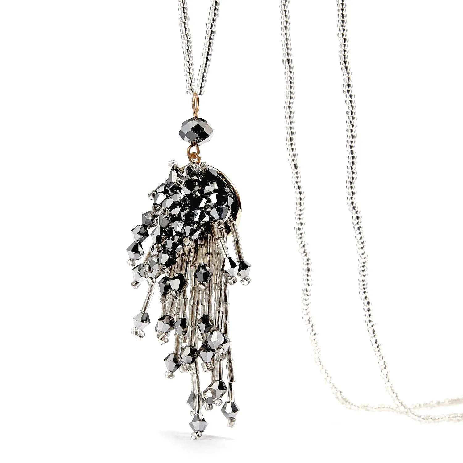 Wishspace цепочка с подвеской-кисточкой кристаллами модное женское длинное ожерелье