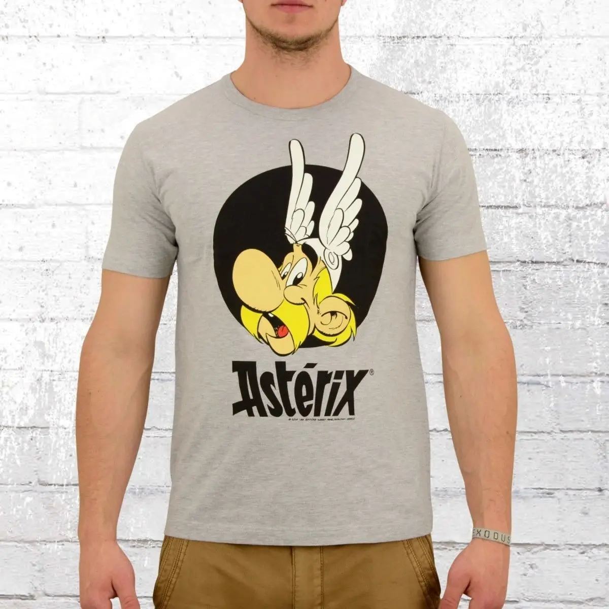 Ночная одежда Logoshirt Manner футболка Asterix Portrait grau melange Comic с круглым вырезом модная