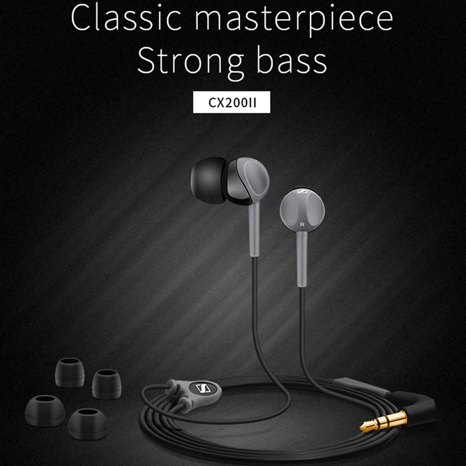 Оригинальные проводные наушники Sennheiser CX200 3 5 мм Спортивная стереогарнитура с