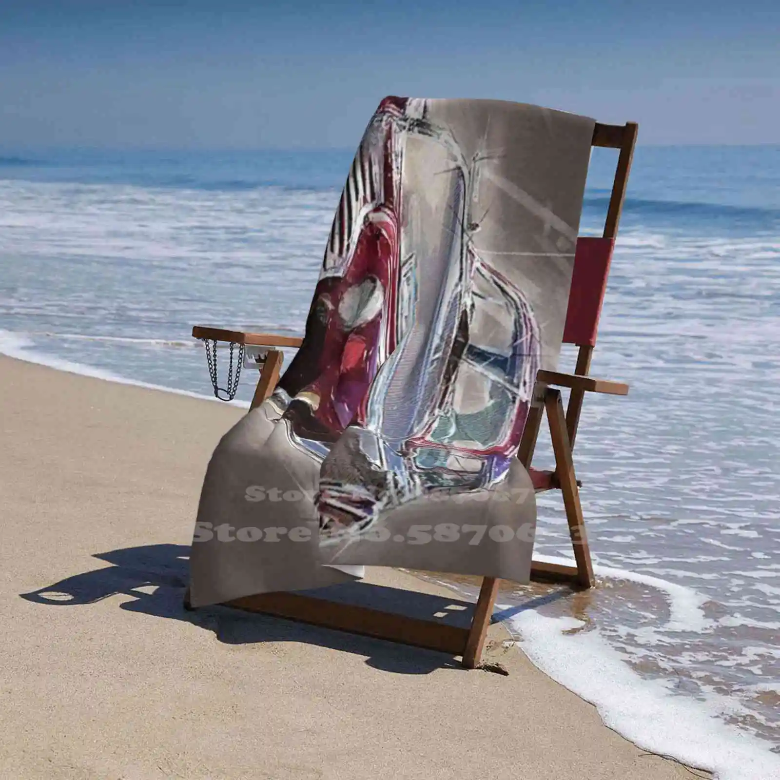 Мягкое полотенце для лица с узором Vieille Voiture дома и улицы Ancienne Auto Rétro Romantisme